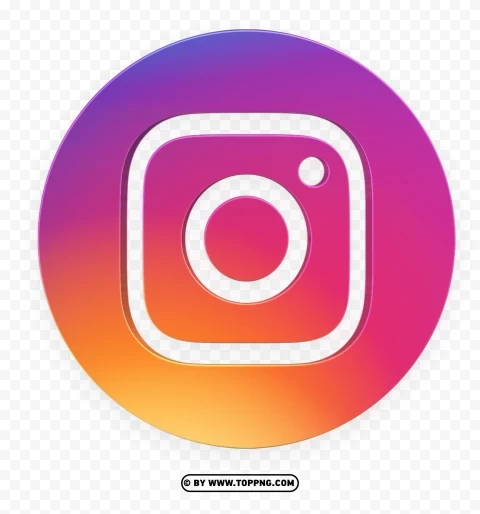 round instagram 3d logo photos social media Isolated Artwork on Transparent PNG - Image ID e67b26c7