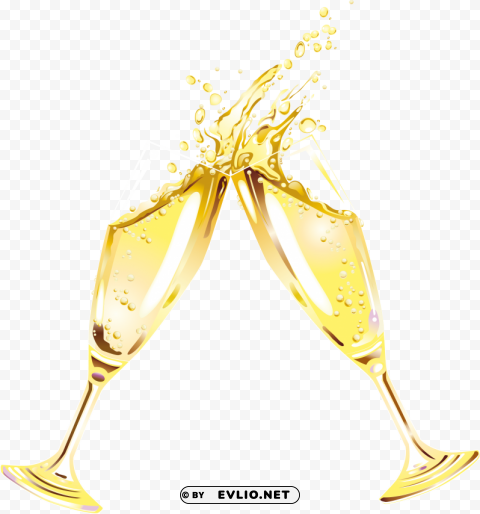sparkling wine from a bottle Transparent Background Isolation in PNG Image