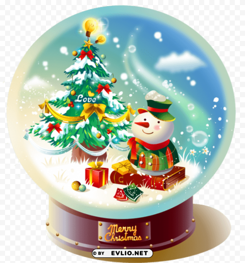  christmas snowglobe with snowman Transparent background PNG images complete pack
