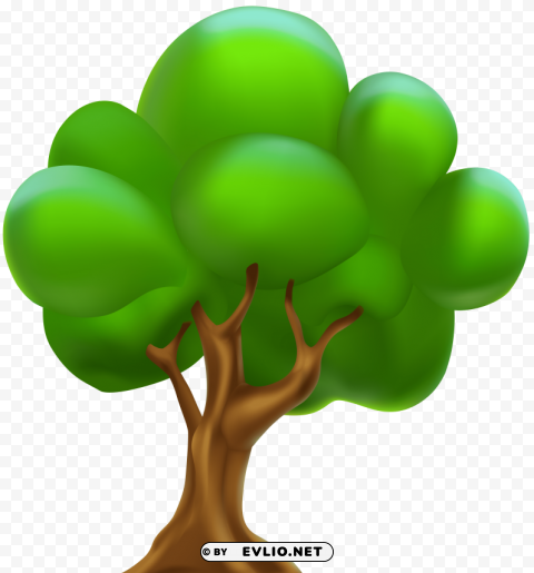 cartoon tree ClearCut Background Isolated PNG Design