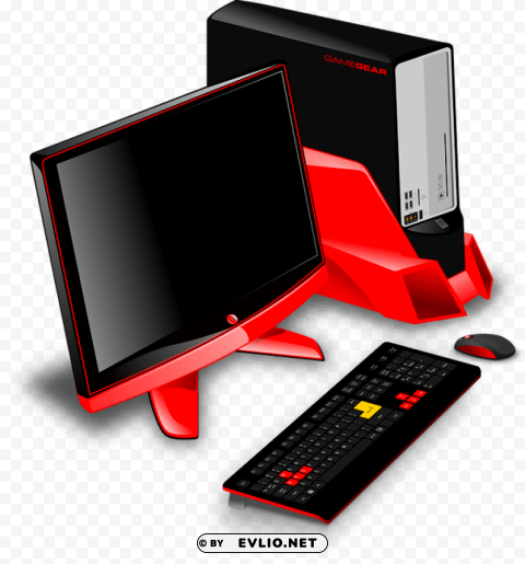gaming pc setup comic style Clear PNG pictures free