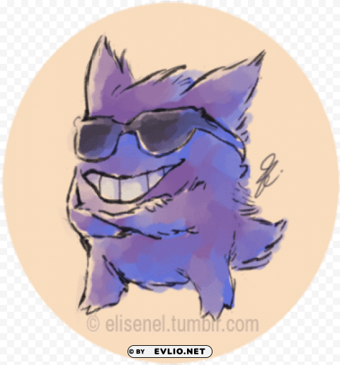 gengar sunglasses Isolated Character in Transparent PNG