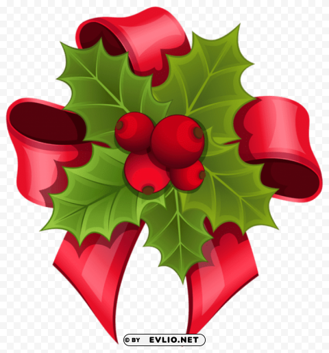 mistletoe with red bow Free PNG images with transparent layers compilation
