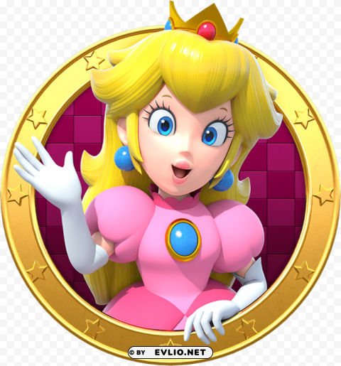 princess peach mario party star rush PNG Image Isolated with Transparent Clarity