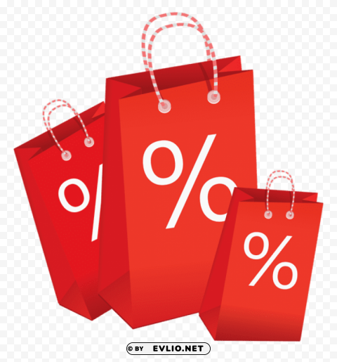 shoping bag with discount tag Isolated Artwork on Transparent Background