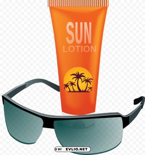 sun glasses and sun screen Transparent design PNG PNG transparent with Clear Background ID e099d332