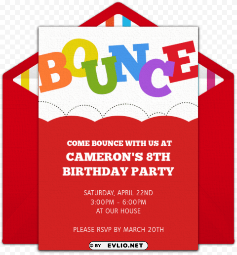 bounce house evite invitation PNG download free