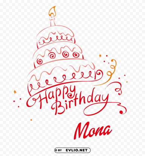mona happy birthday name Isolated Item in Transparent PNG Format