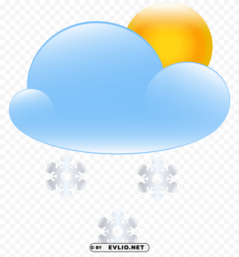 sun cloud and snow weather icon PNG Image Isolated on Transparent Backdrop