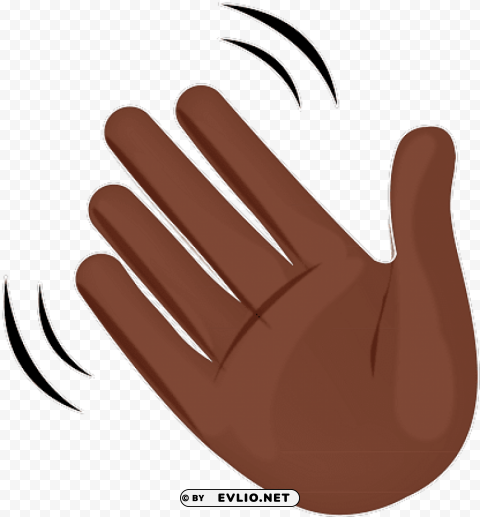 black hand waving emoji ClearCut Background Isolated PNG Art