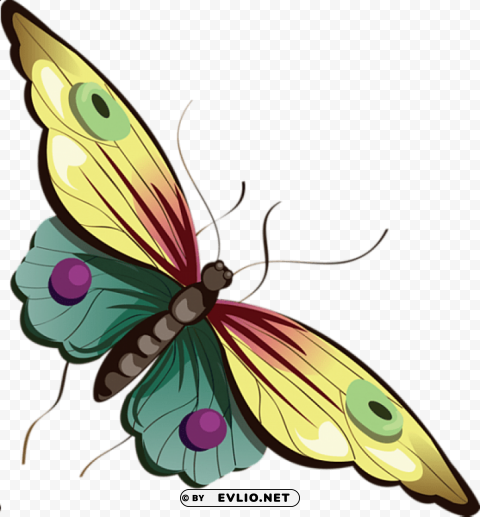 cartoon yellow and blue butterfly PNG transparent images mega collection clipart png photo - 2e36d9c9