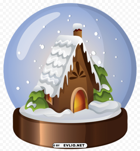 christmas house snow globe Transparent Background PNG Isolation