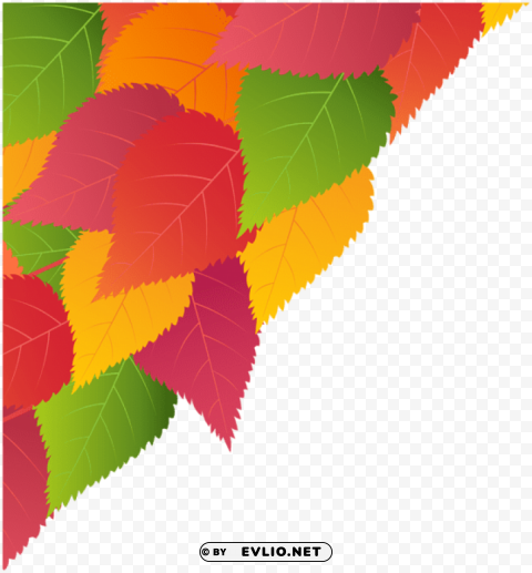 fall leaves corner PNG images for printing