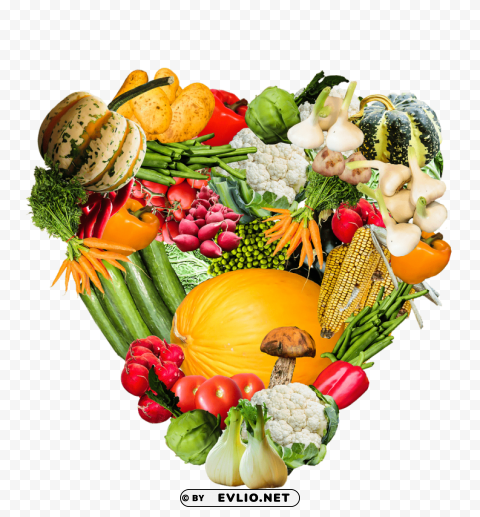 heart made of vegetables Free download PNG images with alpha channel