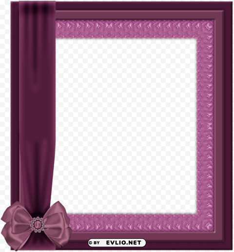 pinkframe with bow Isolated Subject on HighQuality Transparent PNG