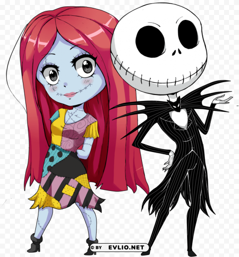the nightmare before christmas - jack and sally vector Isolated Subject with Clear PNG Background