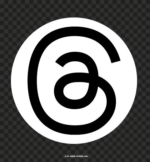 HD Threads White circle logo symbole Transparent PNG Isolated Item