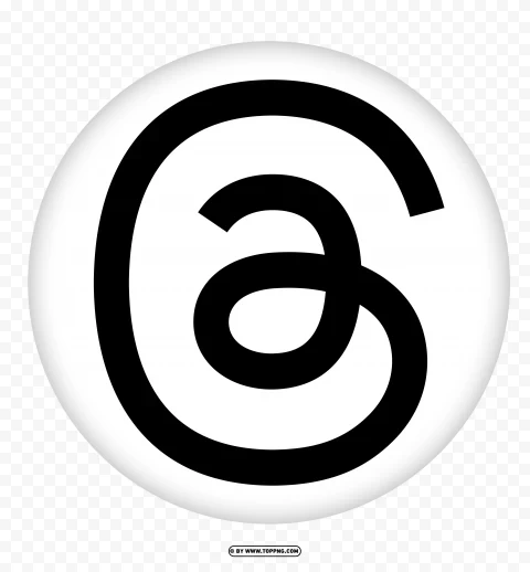 logo Threads black and white icon app circle Transparent PNG vectors