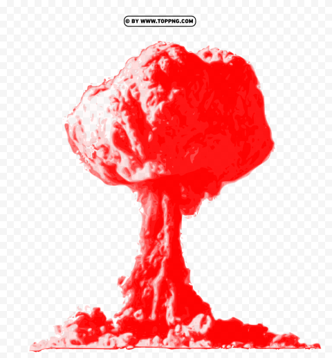 nuclear explosion red Transparent PNG Isolated Illustration