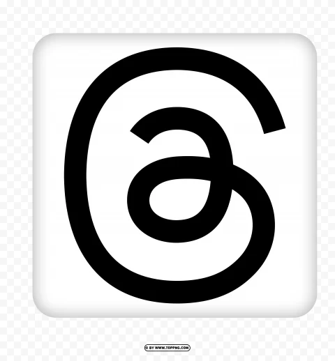 Threads logo black and white icon app Square png Alpha PNGs