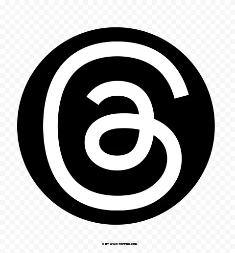Threads logo black circle logo Free social media icons Transparent PNG Isolated Illustrative Element
