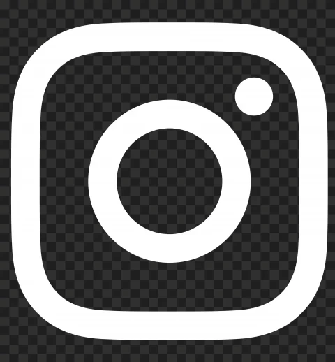 White Instagram IG Logo Icon Round Outline Clear Background PNG Isolated Subject