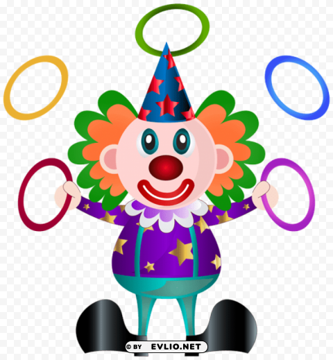 clown's Clean Background Isolated PNG Character