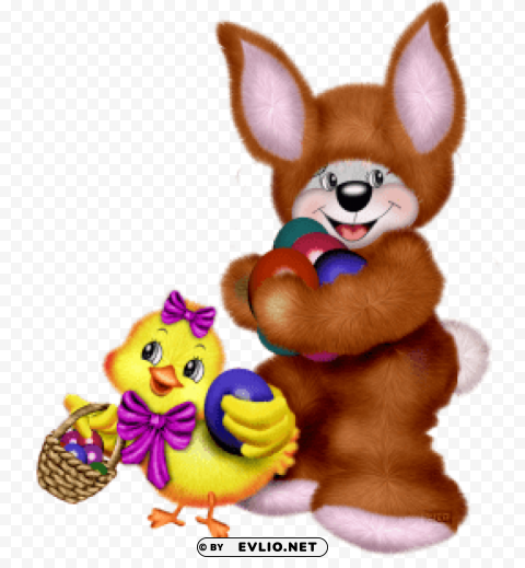 easter bunny and chicken Free download PNG with alpha channel extensive images