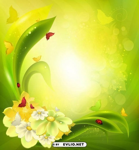 green and yellow floral backgroind High-definition transparent PNG