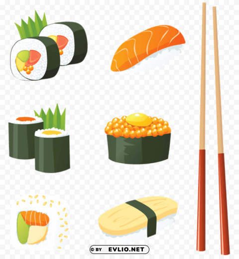 japanese sushi vector PNG images with high-quality resolution