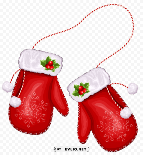 large transparent christmas santa gloves PNG images with alpha transparency free