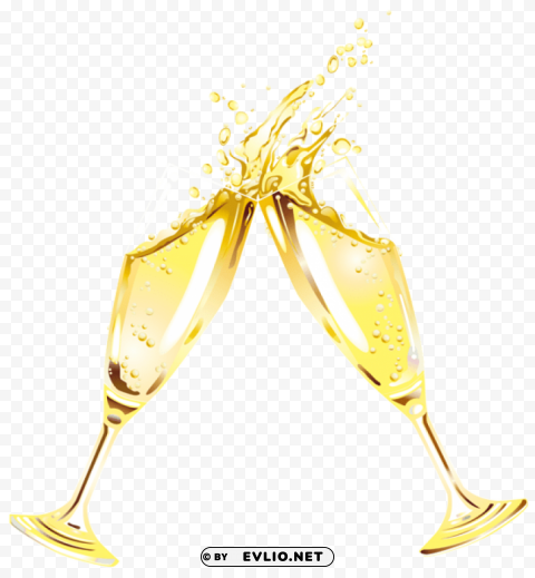 new year champagne flutes PNG transparent graphics for projects