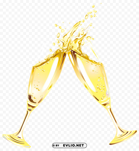 new year champagne flutes PNG images with alpha transparency wide collection