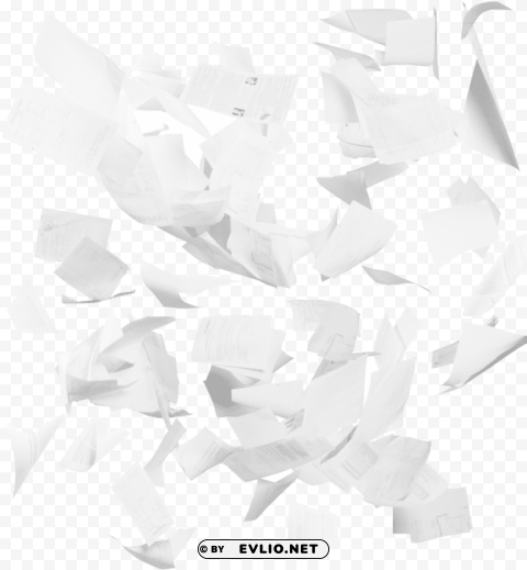 papers flying everywhere Transparent PNG Isolated Element with Clarity