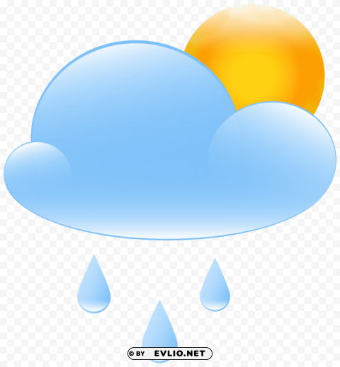 partly cloudy with sun and rain weather icon PNG graphics with clear alpha channel collection