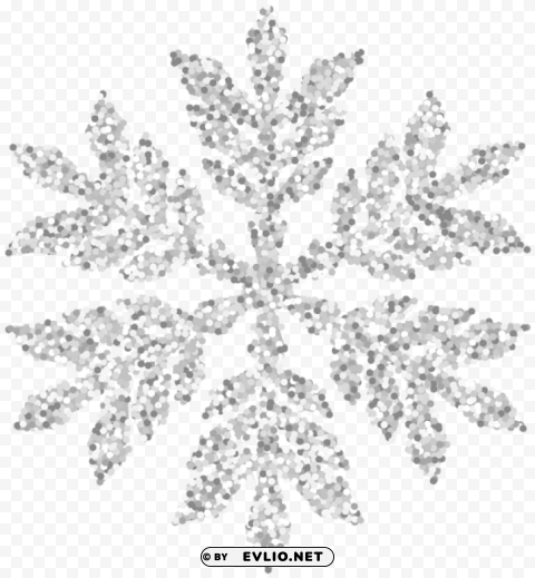 silver snowflake PNG transparent images for social media