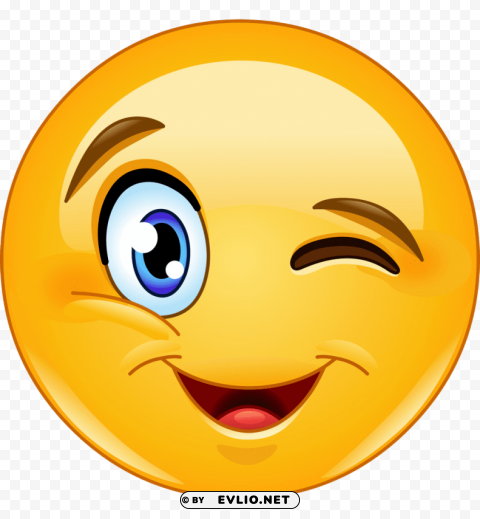 winking emoji Transparent PNG pictures for editing