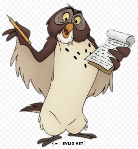 winnie the pooh owl writing PNG graphics with alpha channel pack