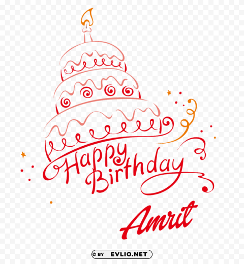 amrit happy birthday name Isolated Subject with Clear Transparent PNG