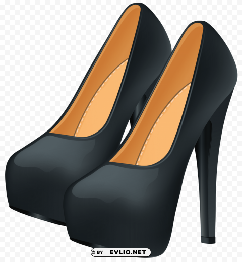black heels Clear Background Isolated PNG Icon