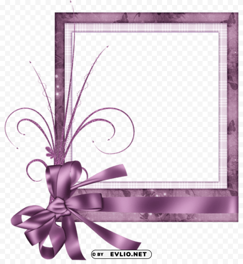 cute pink frame with bow HighQuality Transparent PNG Isolated Artwork