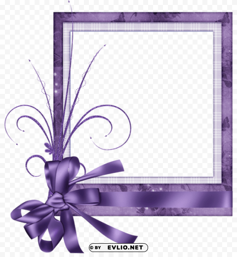 cute purple frame with bow HighQuality Transparent PNG Isolated Element Detail