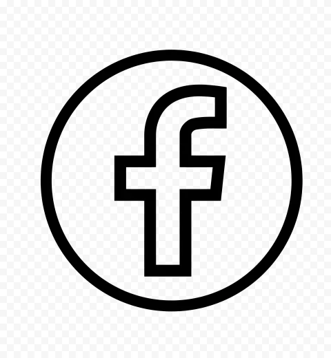 Facebook FB Logo Icon Round Outline Clear Background PNG Isolated Element Detail