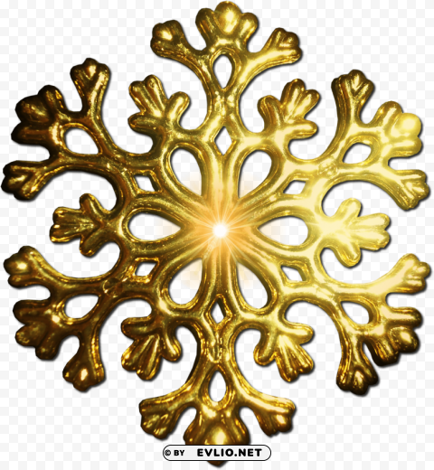 gold snowflake PNG with alpha channel