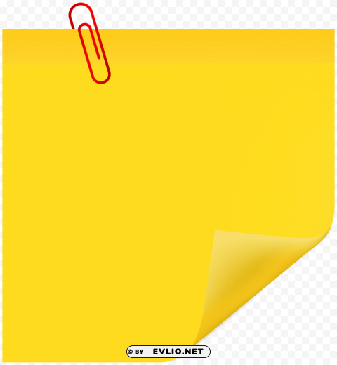 sticky note with paperclip Clear Background PNG Isolation