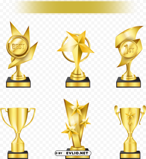 trophy PNG images with transparent layering
