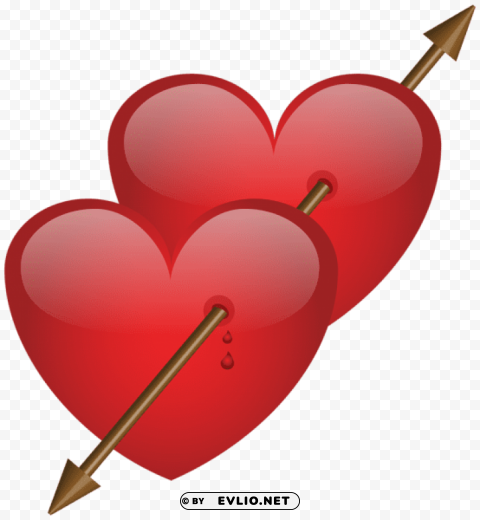 two hearts with arrow PNG for personal use