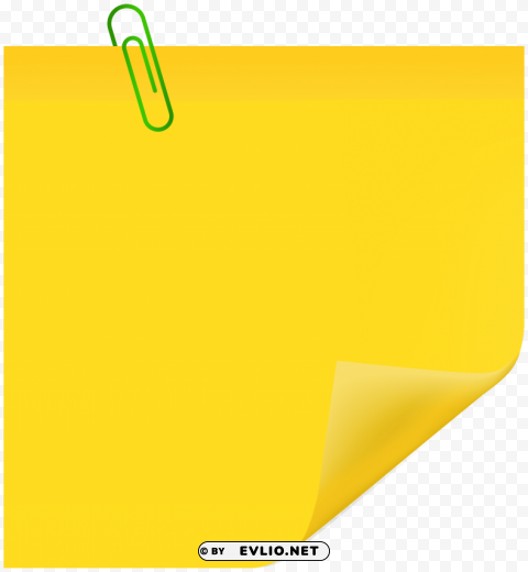 yellow sticky note with paperclip PNG for t-shirt designs