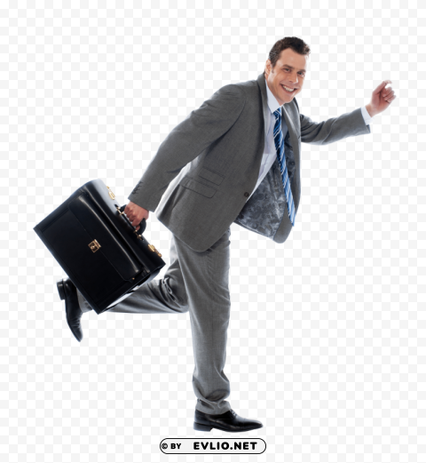 Transparent background PNG image of businessman with briefcase PNG with Transparency and Isolation - Image ID 9e42f7f5