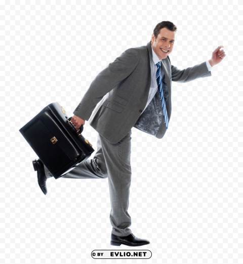 businessman with briefcase Transparent Background Isolation in PNG Image